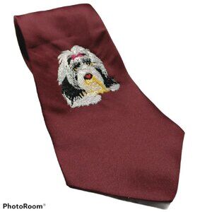 Wolfmark Neckwear Embroidered Shih Tzu Dog Tie